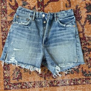 Agolde Blue Distressed Jean Shorts